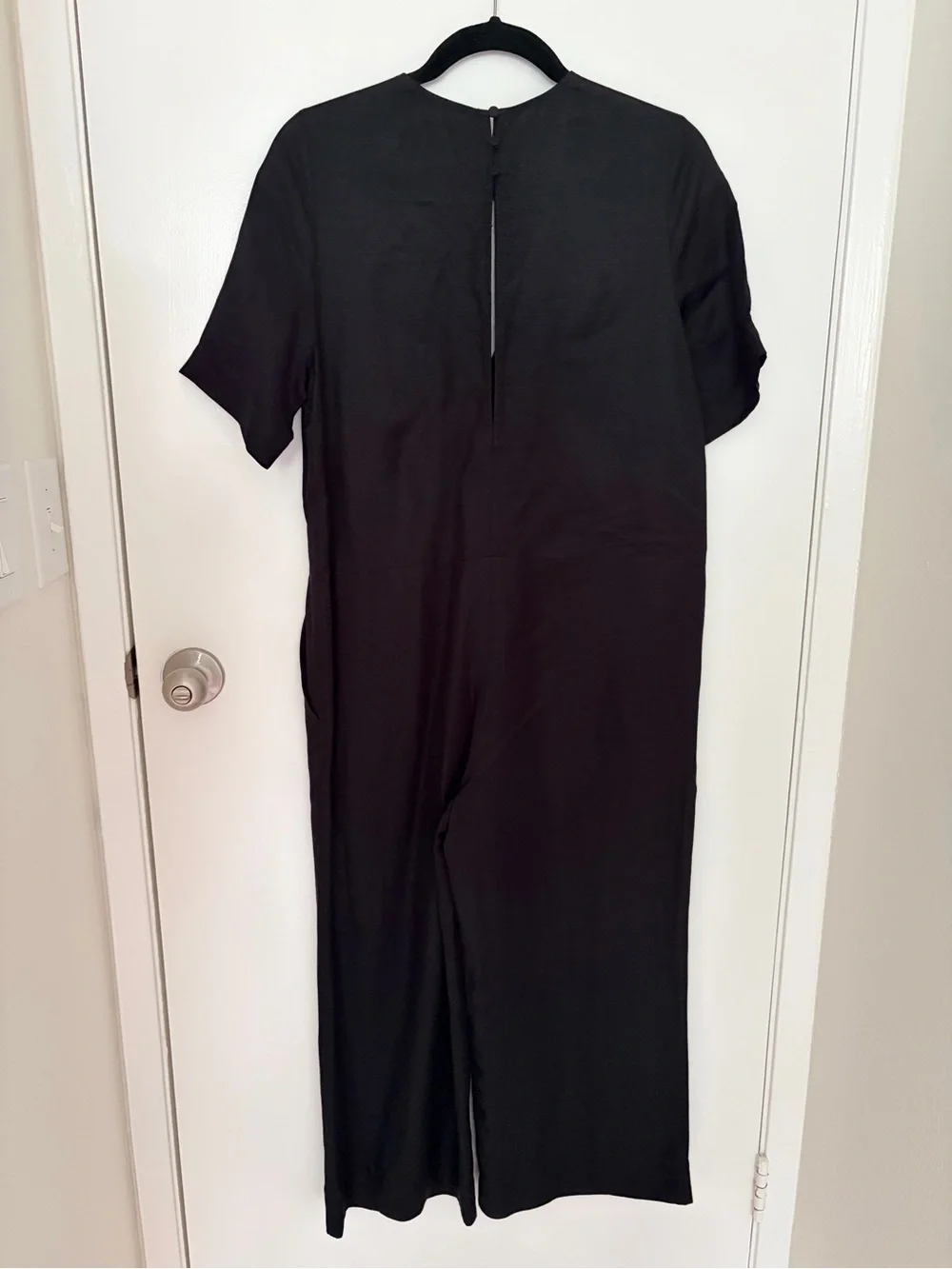 Banana Republic Modern Black Viscose Linen Wide Leg Jumpsuit-XS